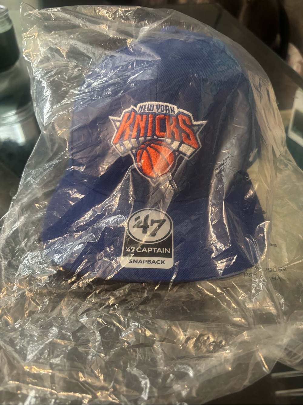 New York Knicks Royal Blue and Orange Snapback Cap 47 Brand. New never worn.